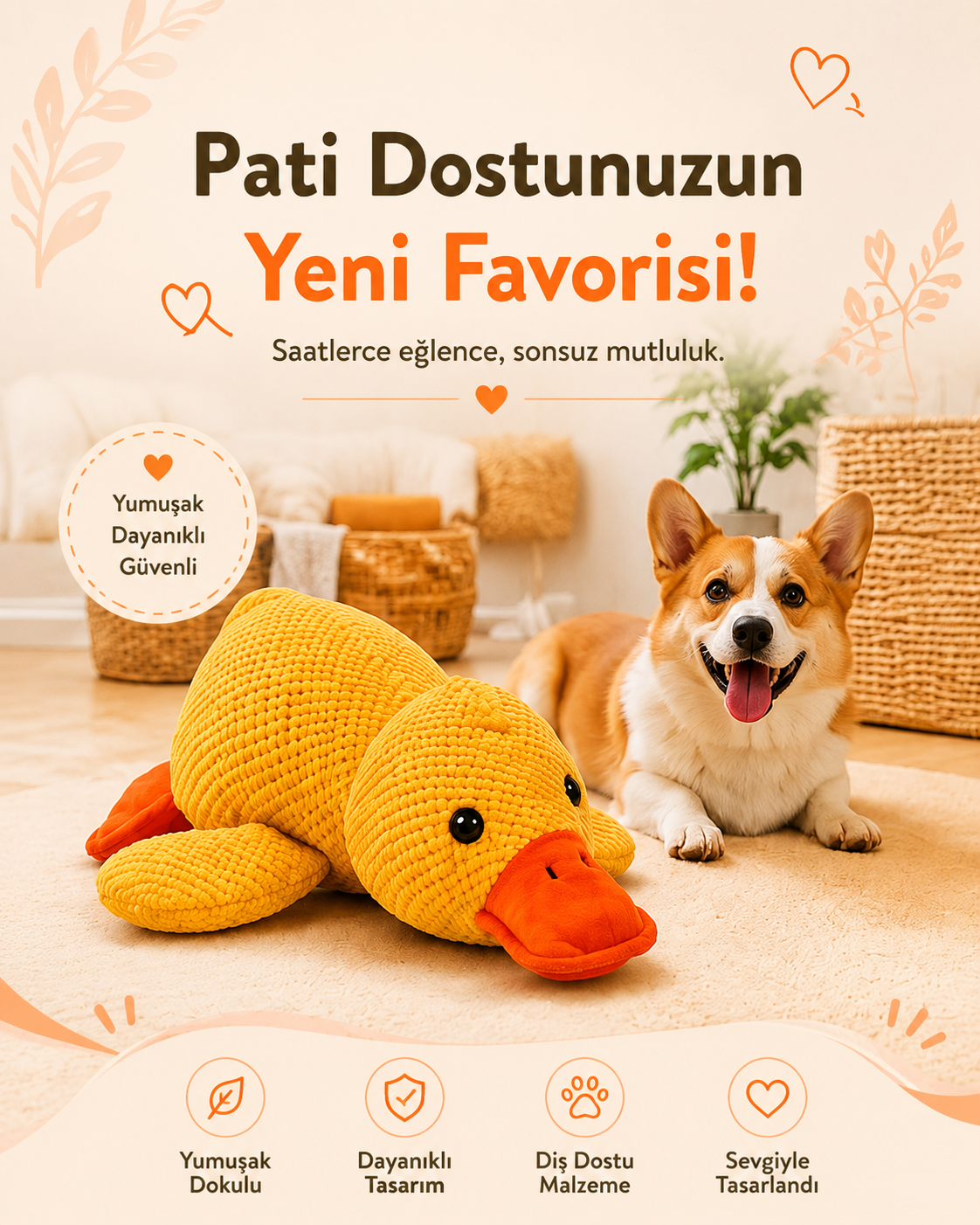Sakinleştirici Peluş Ördek